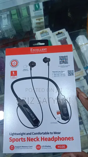 Original Excellent Neckband Headphones H100 Powerfull Stereo Sound