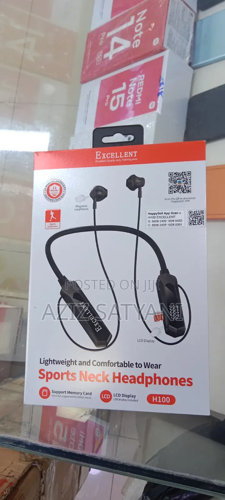 Original Excellent Neckband Headphones H100 Powerfull Stereo Sound