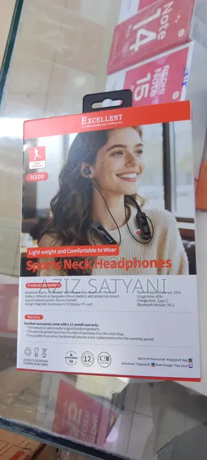 Original Excellent Neckband Headphones H100 Powerfull Stereo Sound