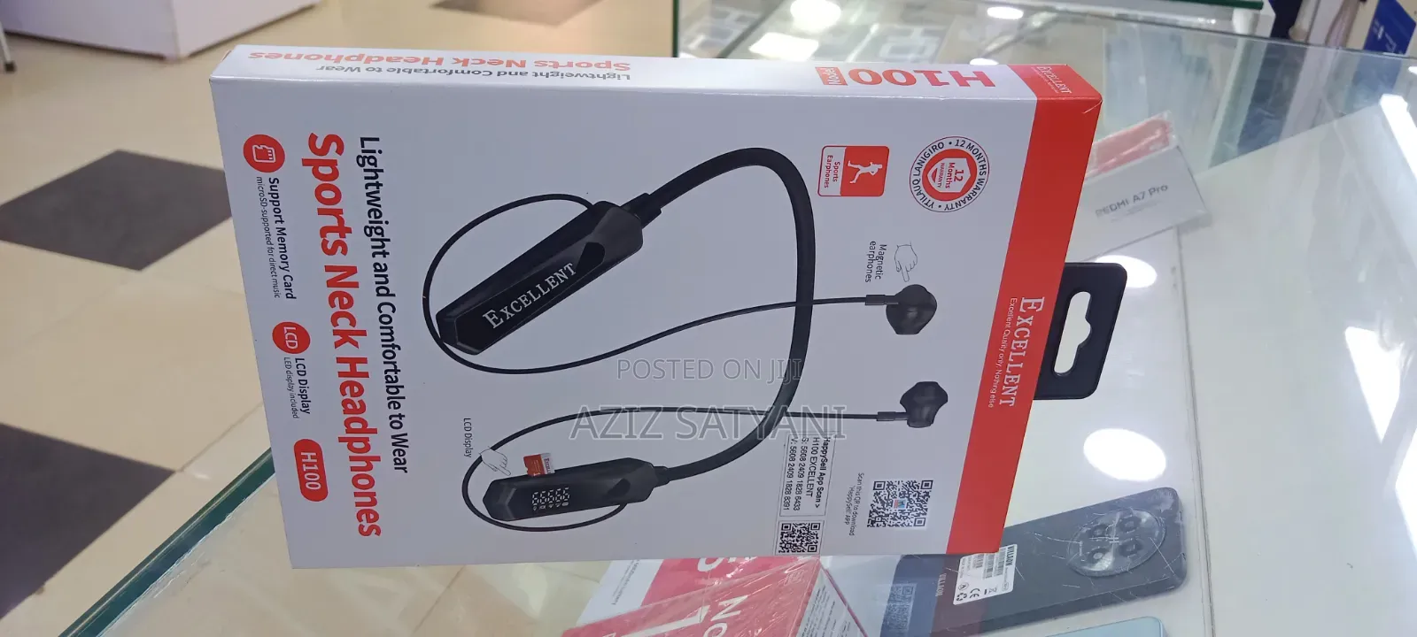 Original Excellent Neckband Headphones H100 Powerfull Stereo Sound