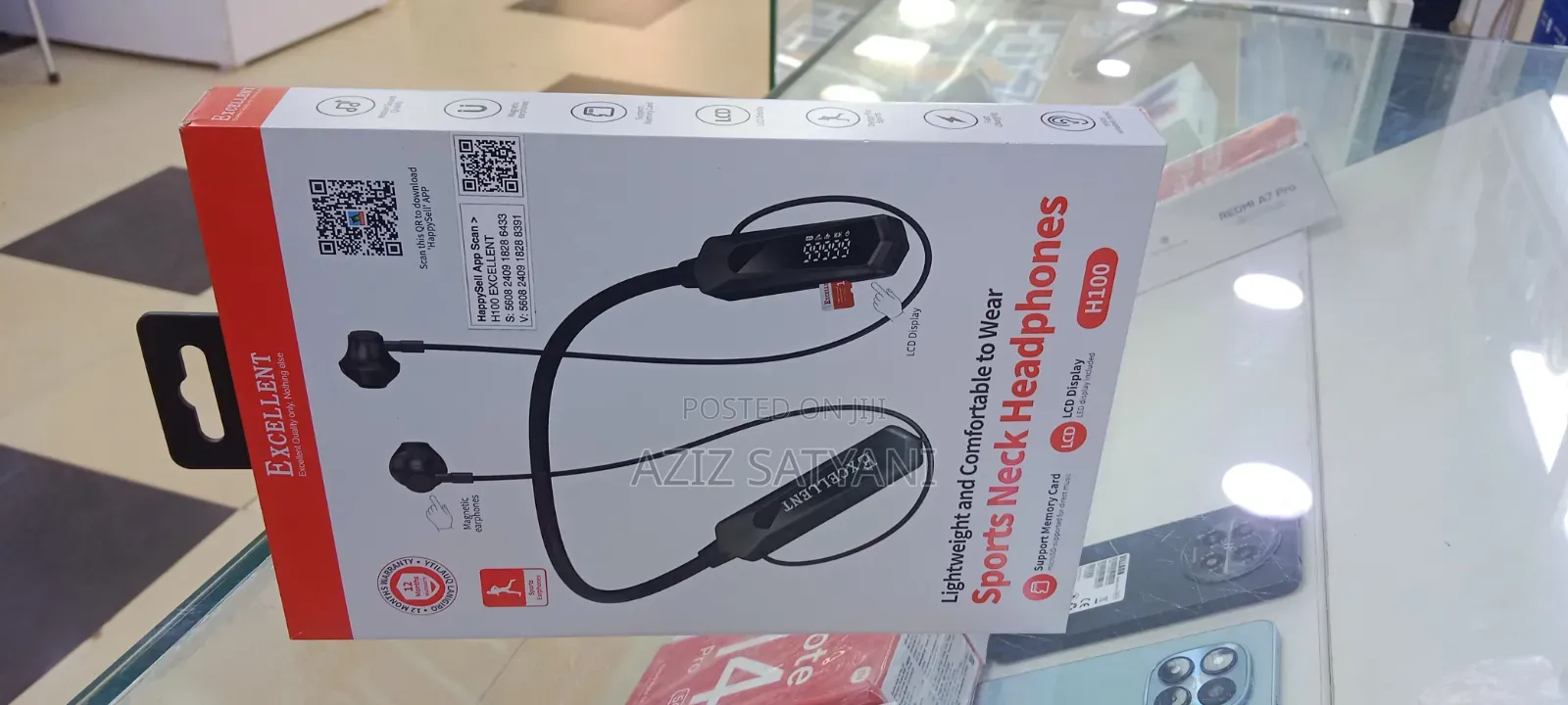 Original Excellent Neckband Headphones H100 Powerfull Stereo Sound