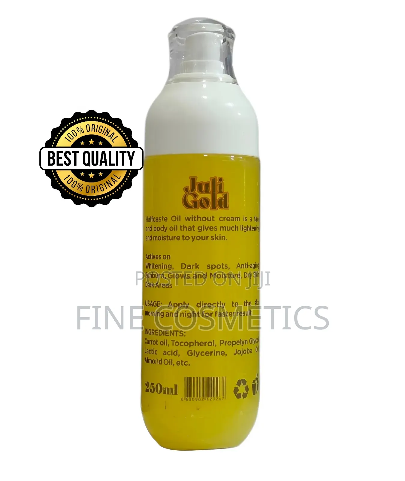 Juli Gold Half Caste Oil, Extreme Whitening Body Serum Without Cream.