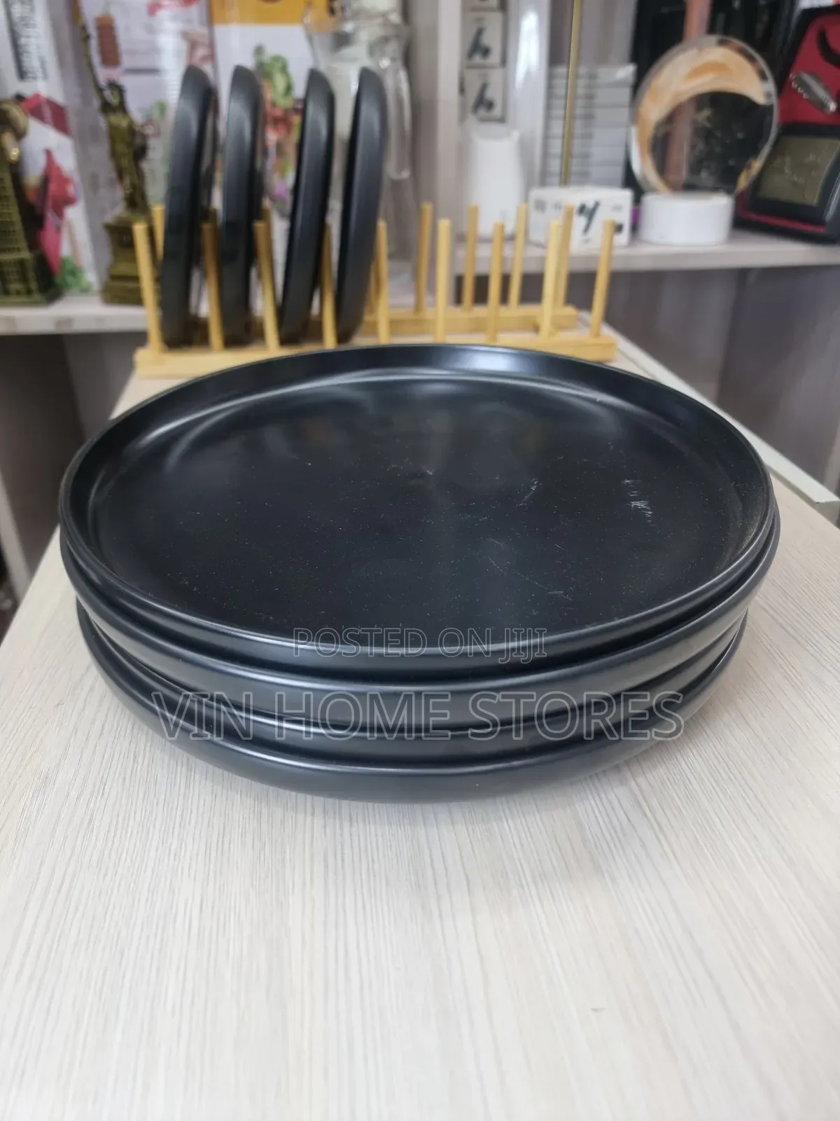 4 PCS Dinner Plates Black