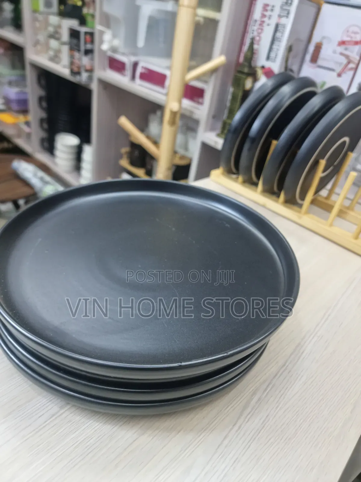 4 PCS Dinner Plates Black