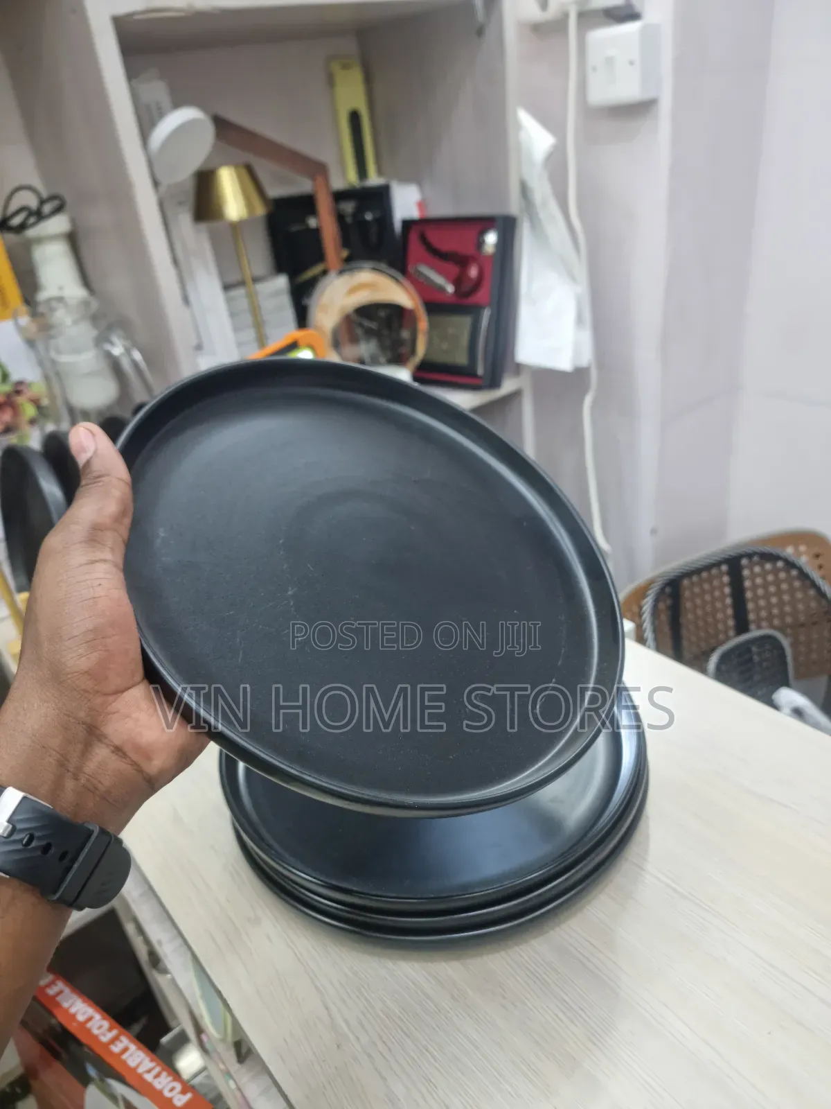 4 PCS Dinner Plates Black