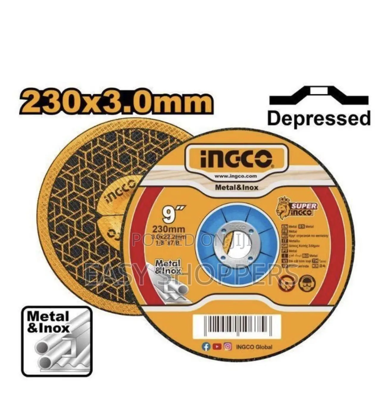 INGCO 9-Inch Abrasive Metal Cutting Disc Box of 50 PCS