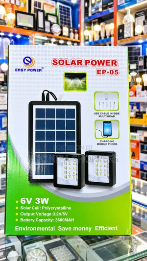 Easy Power Solar Lighting System – 6V 3W Solar Panel With 2 LED Bulbs