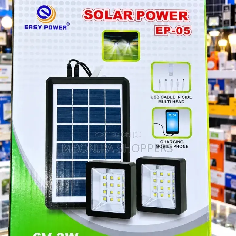 Easy Power Solar Lighting System – 6V 3W Solar Panel With 2 LED Bulbs