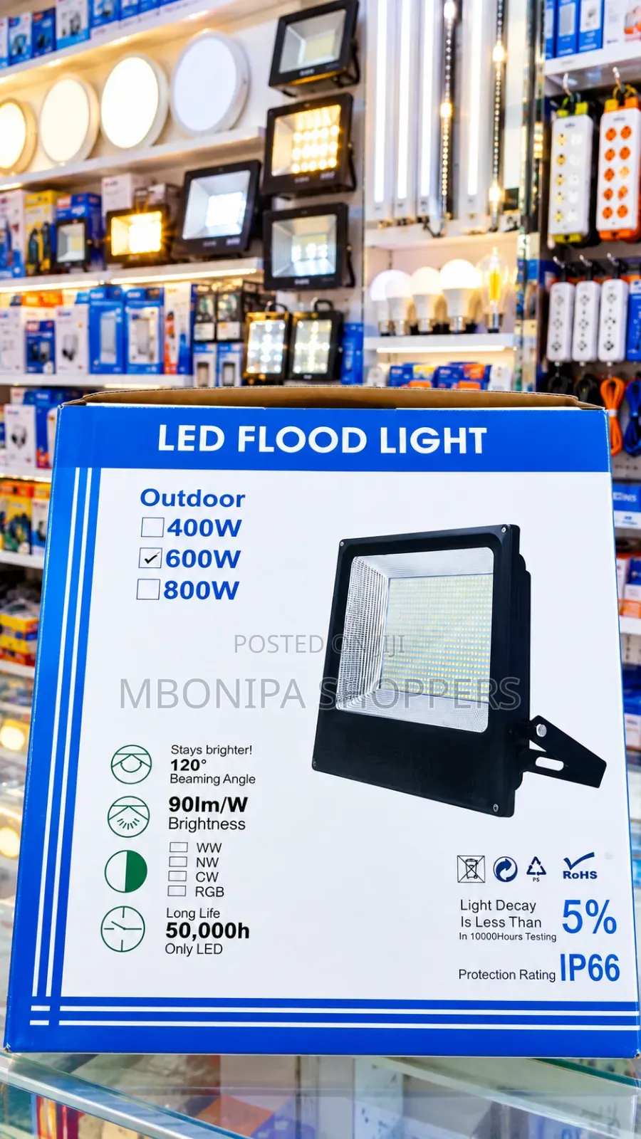 600W Led Flood Light Ip66 Waterproof Led Lights With 120° Wide Beam
