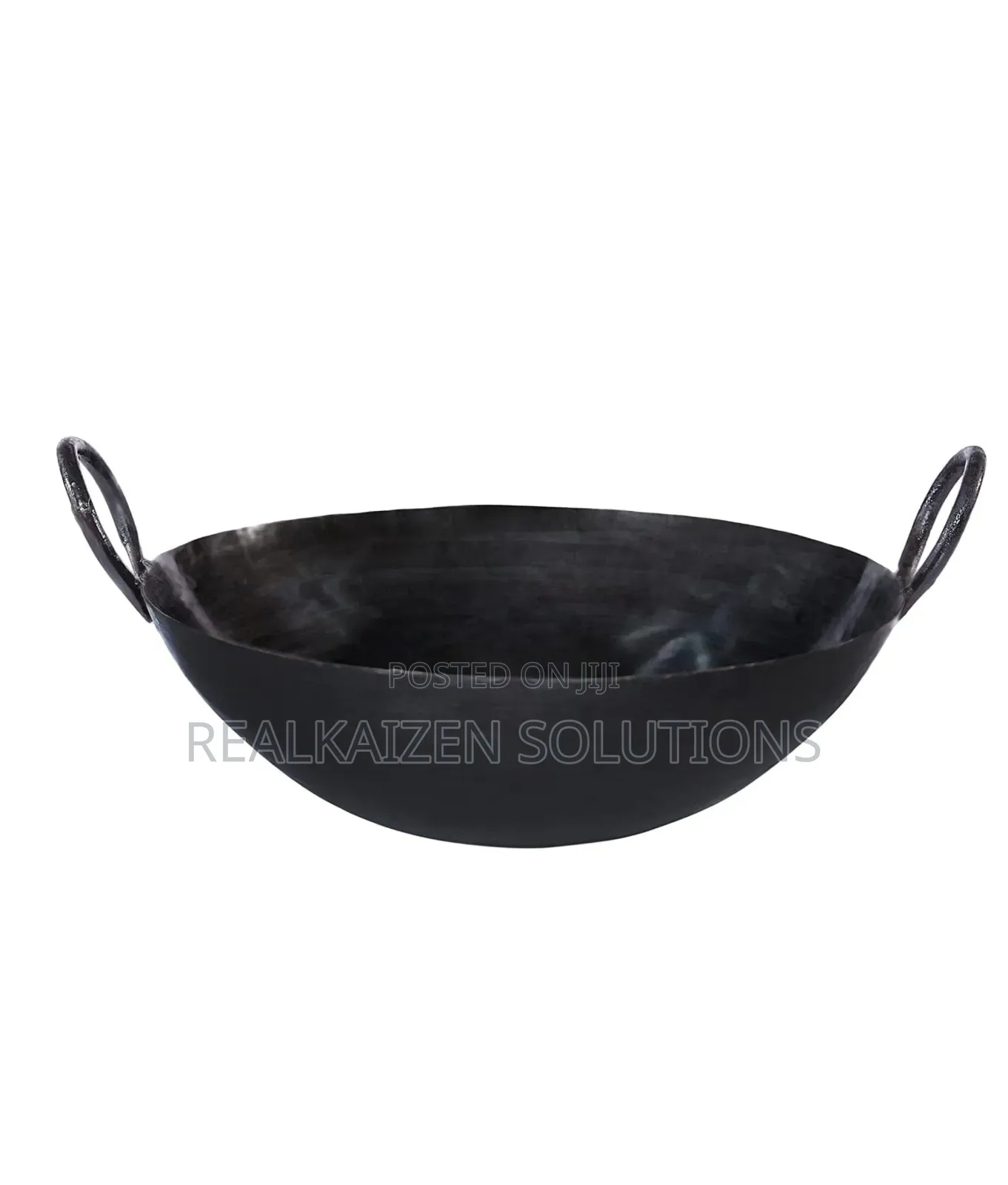 RAJ Quality Iron Black Kadai Cooking Pot With Double Handle 46cm(18")