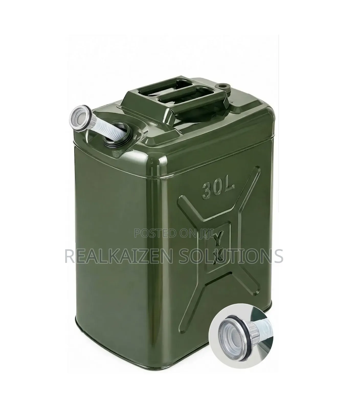 30L Heavy-Duty Metal Fuel Jerry Can With Flexible Sprout