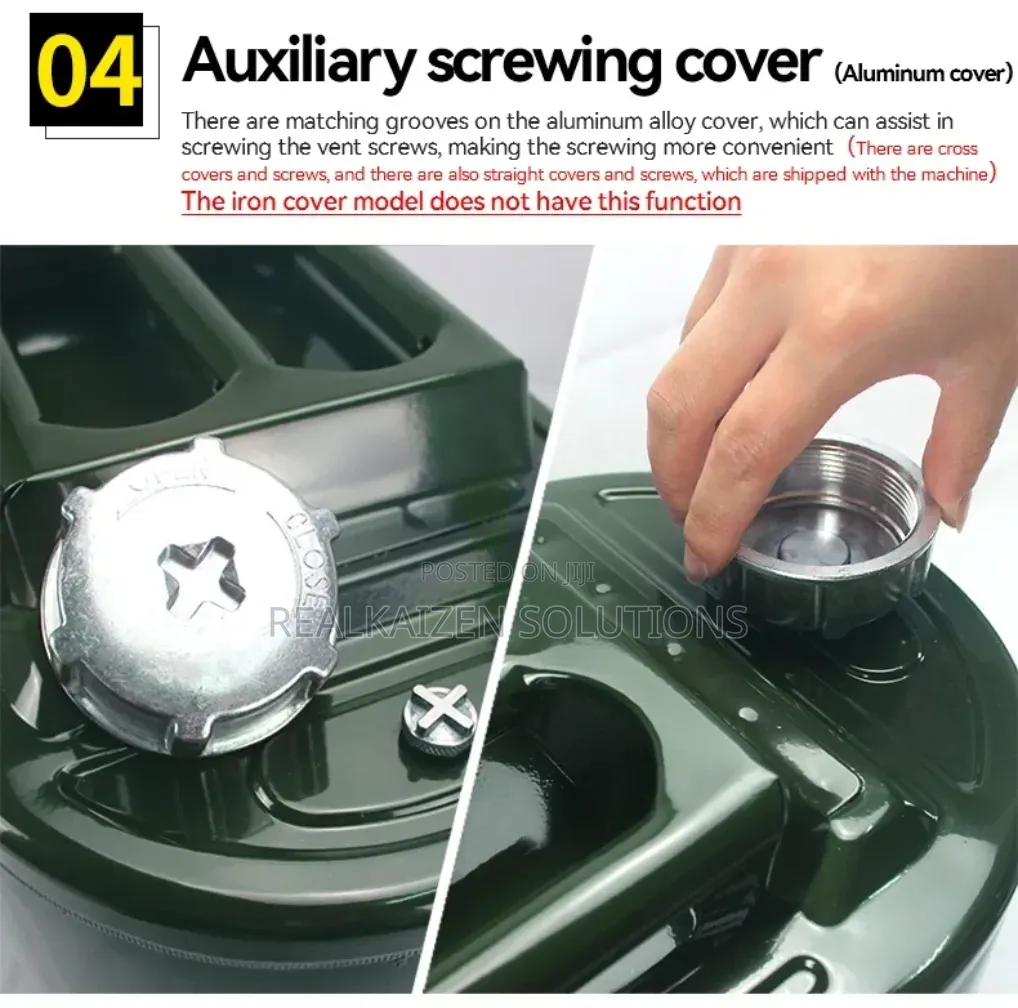 30L Heavy-Duty Metal Fuel Jerry Can With Flexible Sprout
