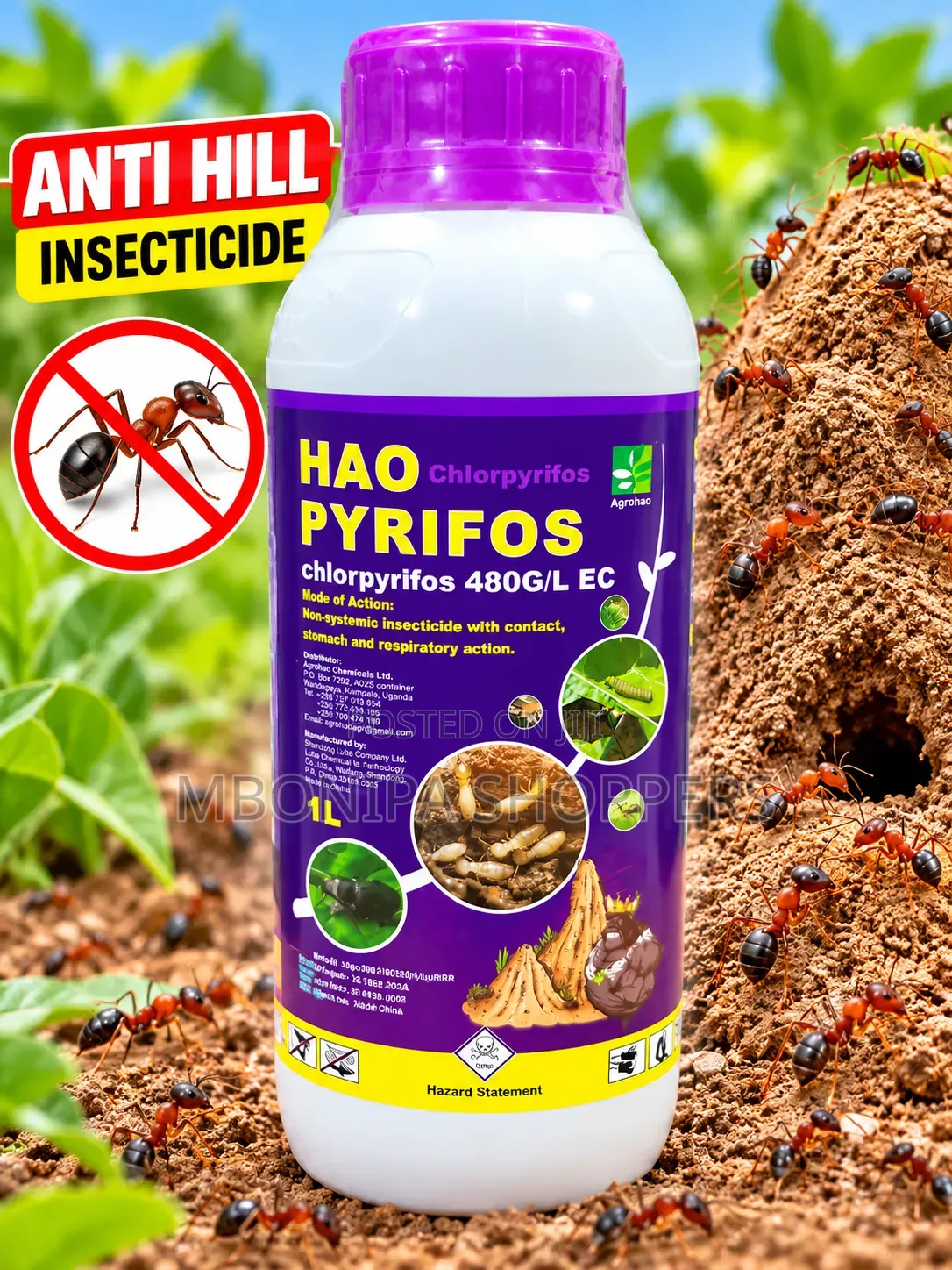 Pyrifos Chlorpyrifos 48% EC 1L Insecticide for Termites Crop Pests