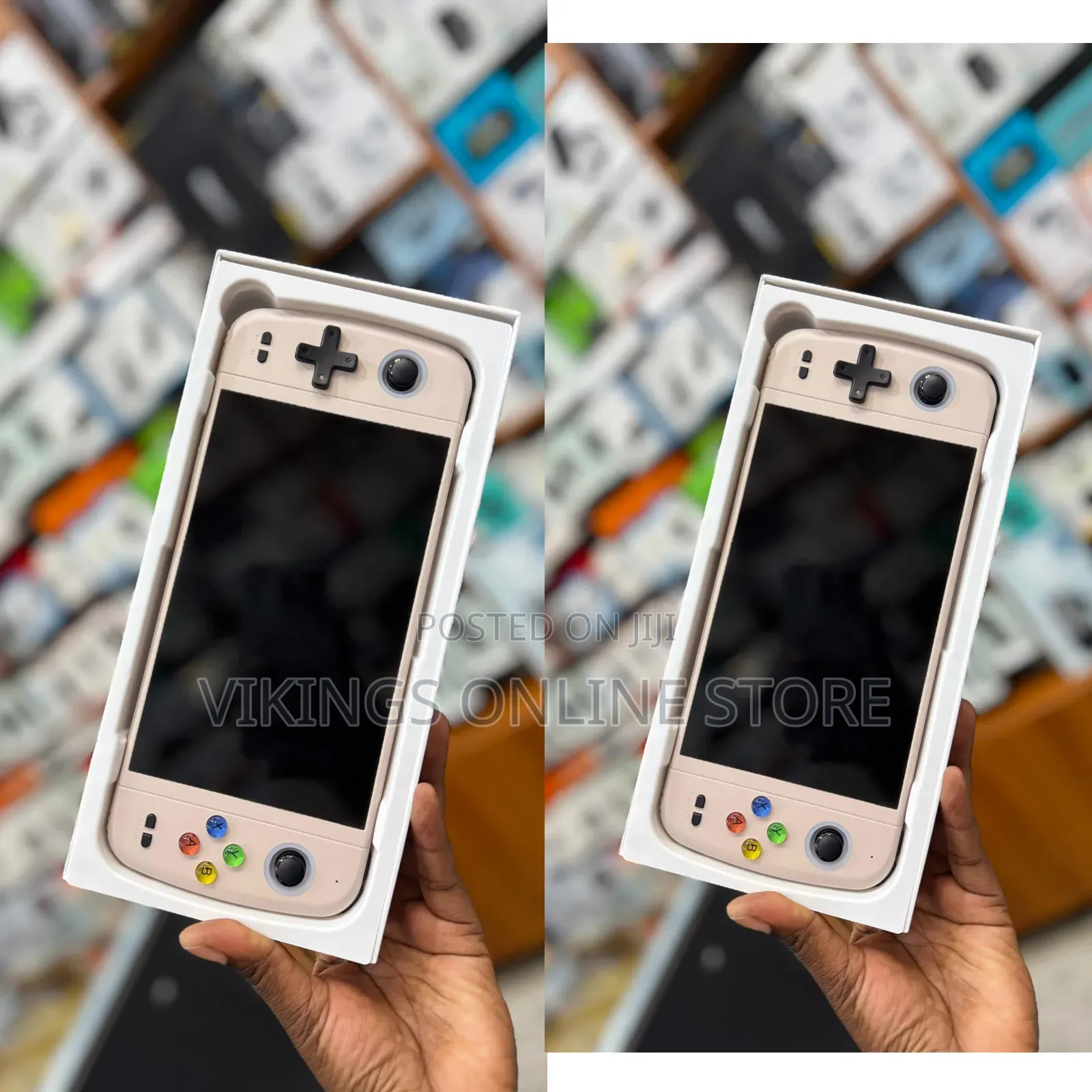 An M27 Portable Handheld Game Console in a Cream White Color