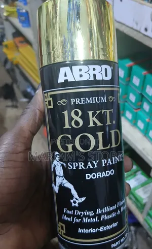 An Abro Premium 18 Kt. Gold Spray Paint Can, Which Is a Fast-Drying