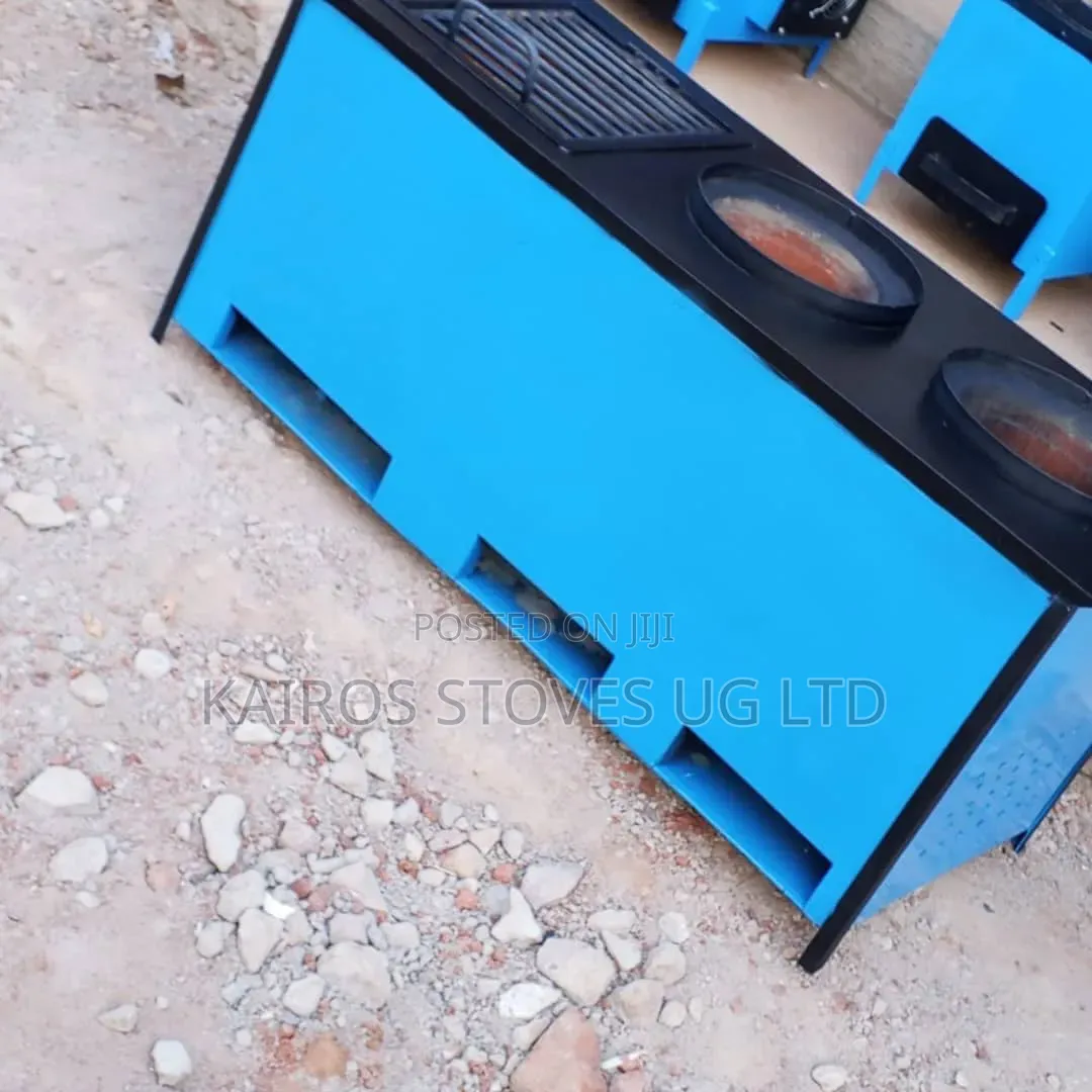 3 Burner Metallic Charcoal Stove With a Grill