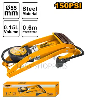 INGCO Foot Pump Compact, Steel-Bodied Manual Air Pump