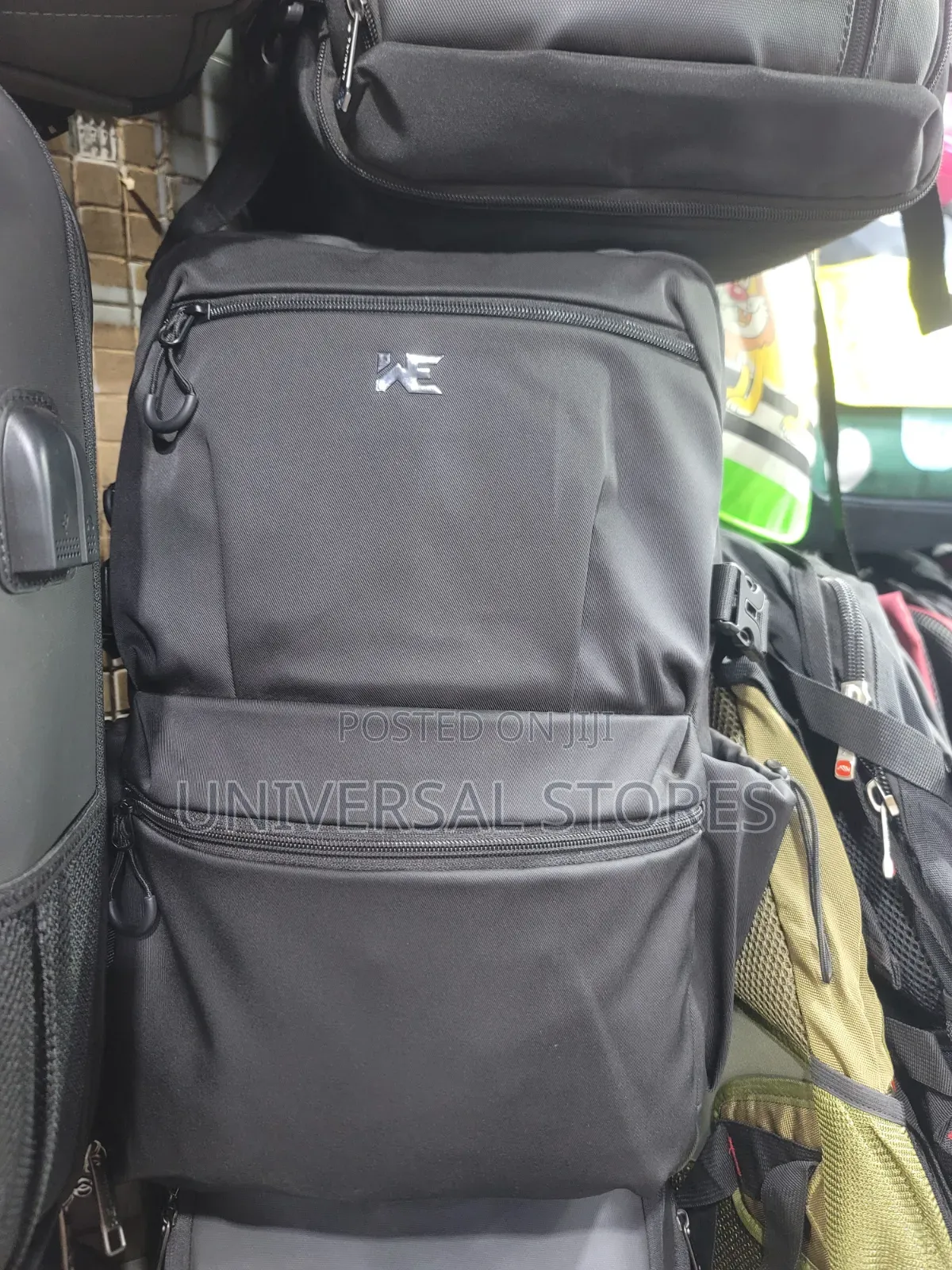 Black Multi-Compartment Travel Laptop Backpack