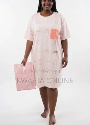 Cute Bear Print Cotton Sleepwear/Maternity Night Dress – Comfortable