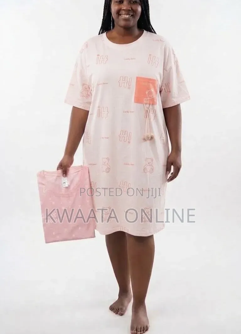 Cute Bear Print Cotton Sleepwear/Maternity Night Dress – Comfortable