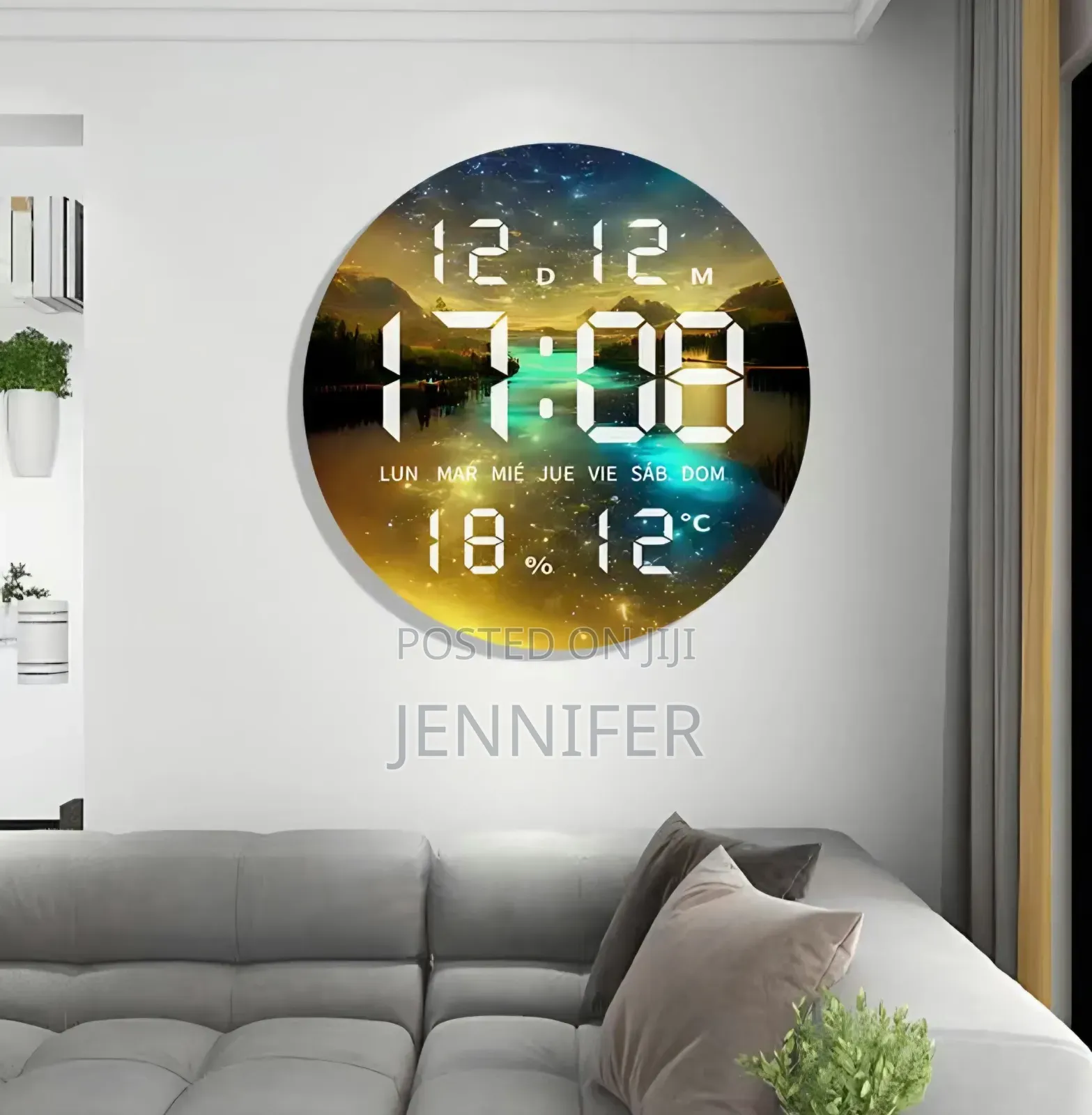 Moon-Design Digital LED Wall and Desk Clock