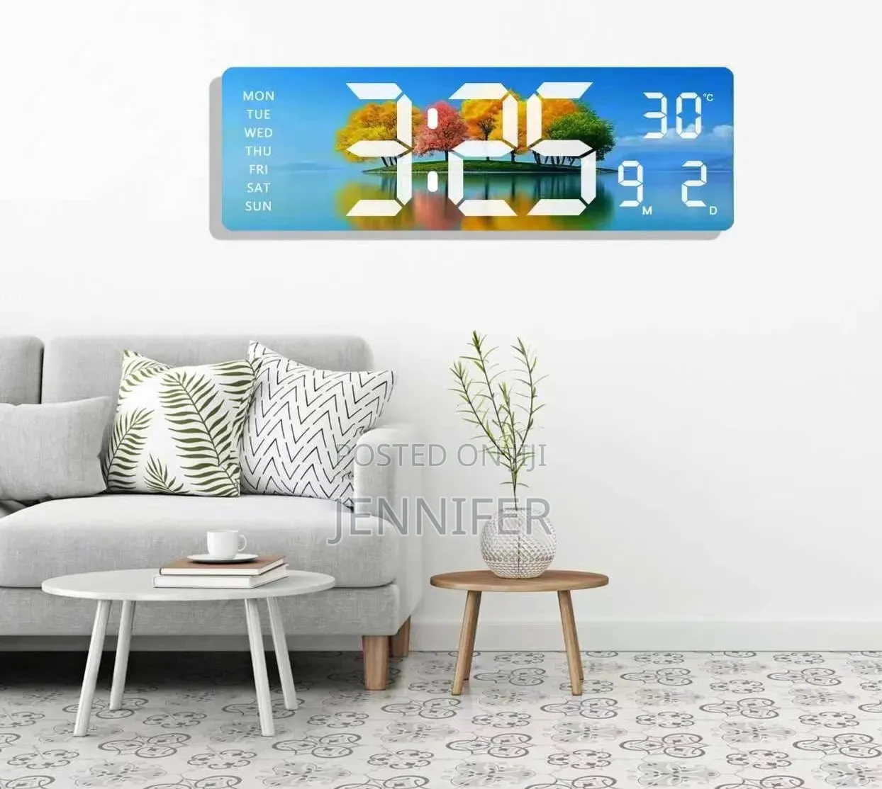 Modern, Rectangular Large LED Digital Wall Clock