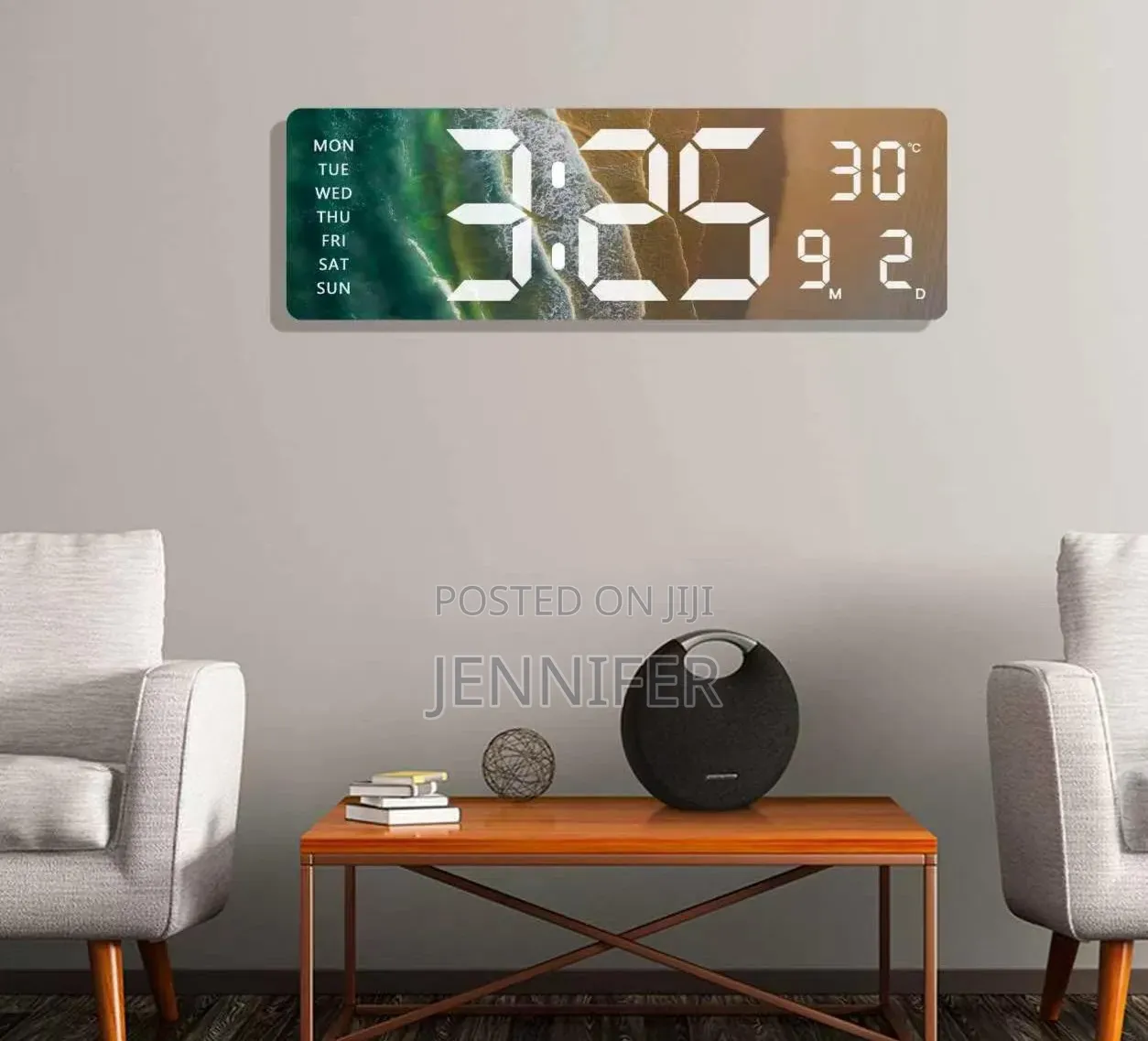 Modern, Rectangular Large LED Digital Wall Clock