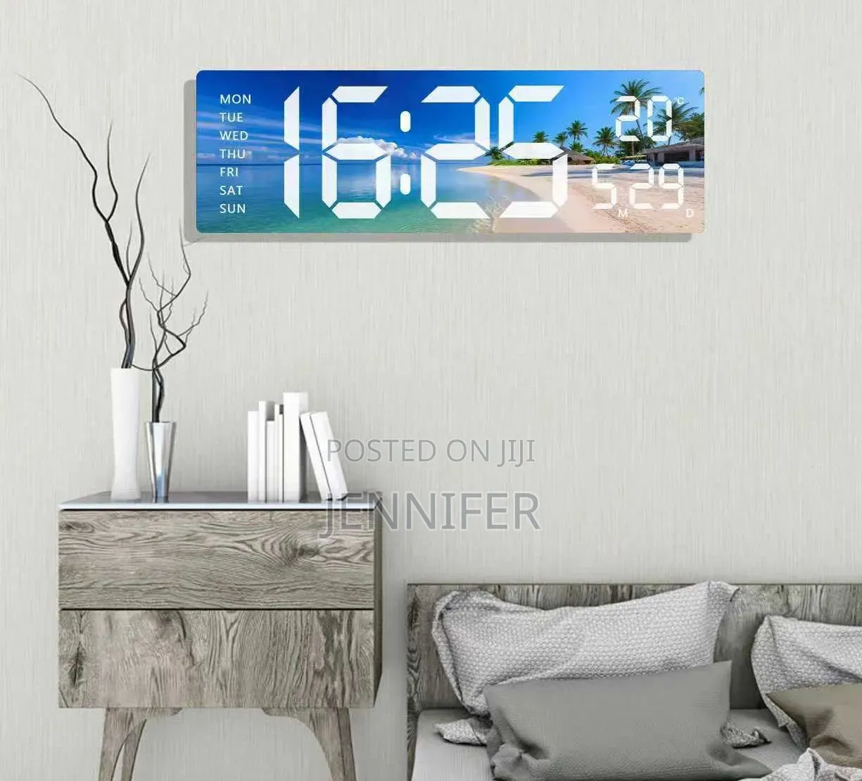 Modern, Rectangular Large LED Digital Wall Clock