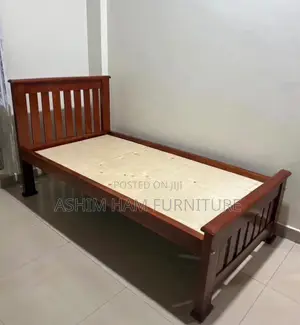 3by6 Wooden Single Bed-Mahogany Color