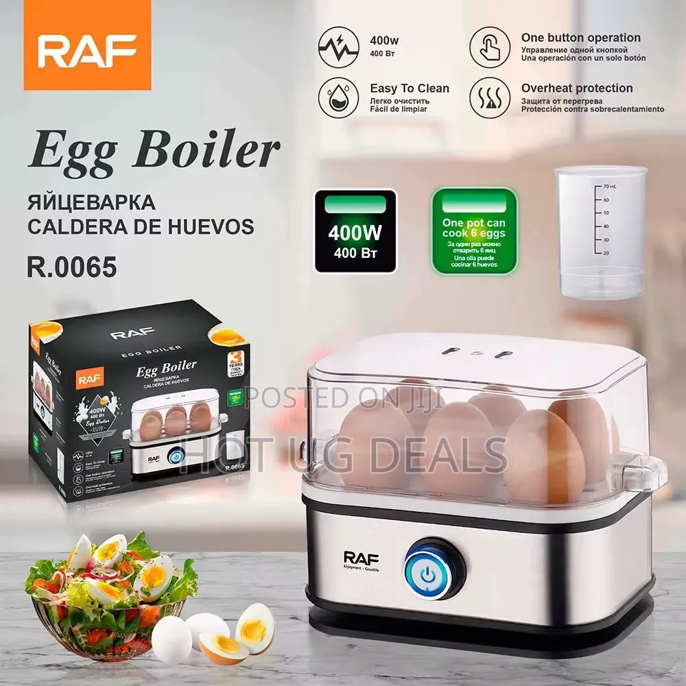 RAF Electric Egg Boiler 400W – Automatic 6-Egg Rapid Cooker