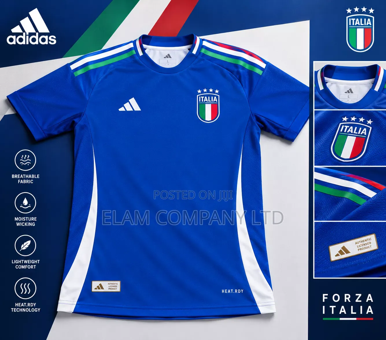 Italy National Team Retro Football Jersey – Blue |Adidas Style /Jersey