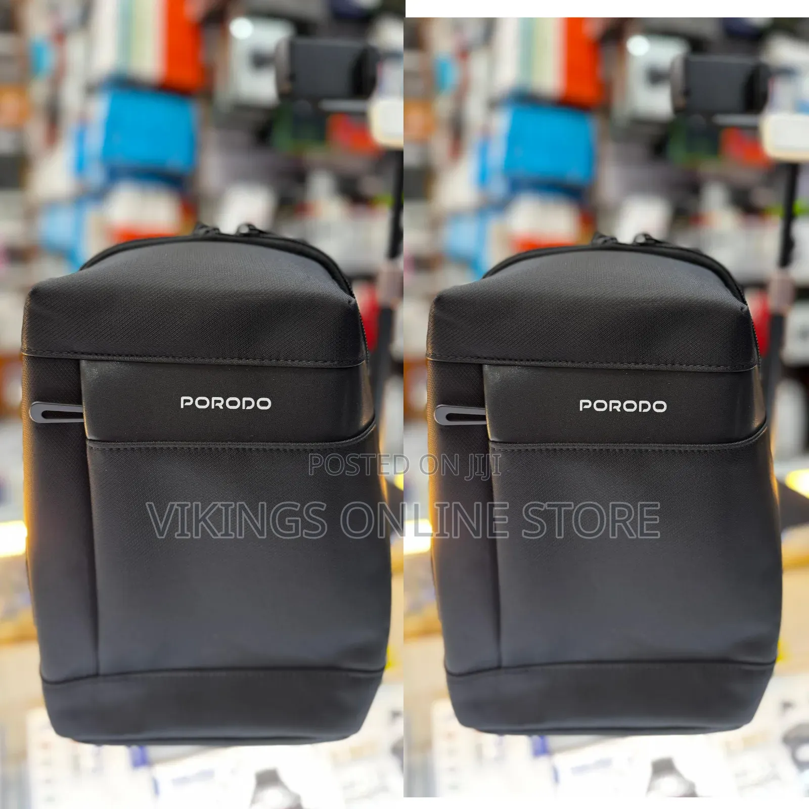 Black Porodo Crossbody Bag With a Prominent Front Pocket