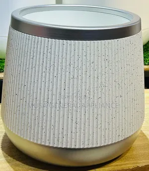 Cylindrical Plant Pot White/Gold