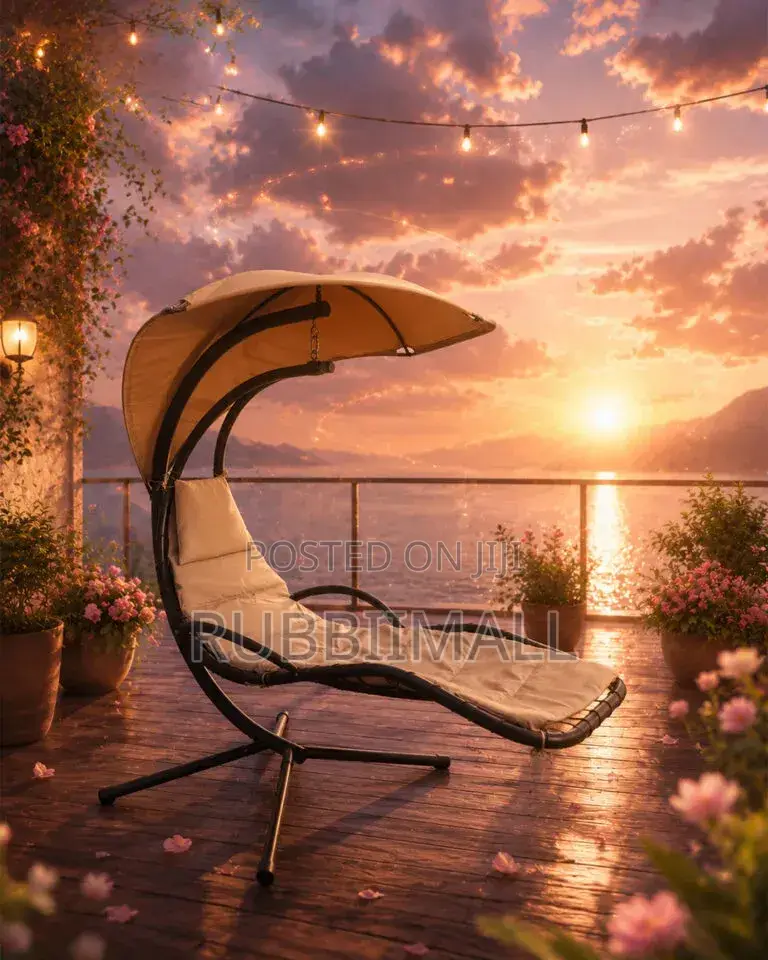 Garden Metal Swing Chair / Hanging Chaise Lounger Swing Chair