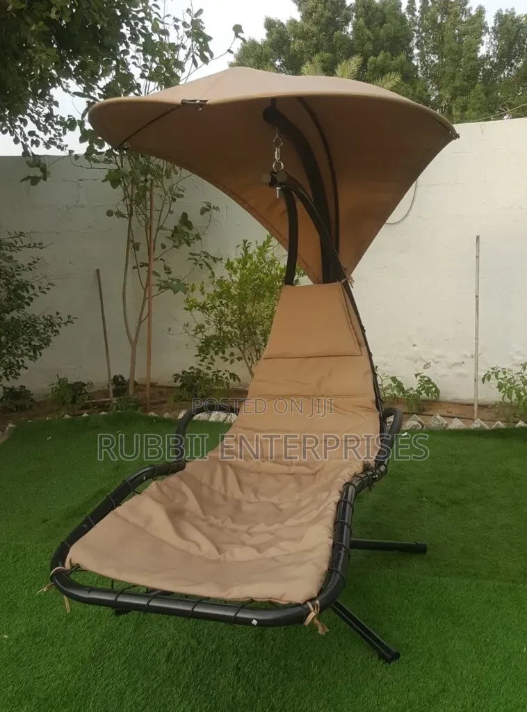 Garden Metal Swing Chair / Hanging Chaise Lounger Swing Chair