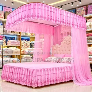 Luxury Pink Canopy Bed Mosquito Net Bedding Set