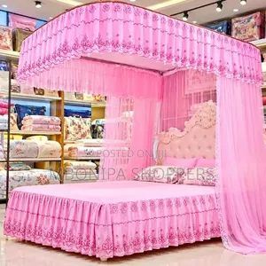 Luxury Pink Canopy Bed Mosquito Net Bedding Set