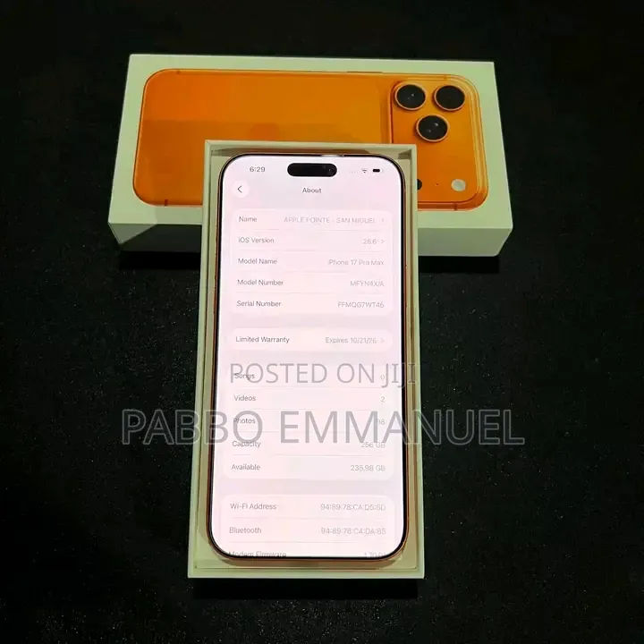 New Apple iPhone 17 Pro Max 256 GB Orange