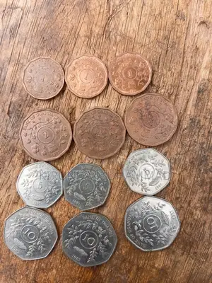 Ugandan Old Coins 1,2,5,10 Of1987s