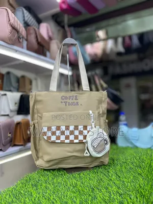 Multi-Pocket Canvas and Nylon Tote Bag