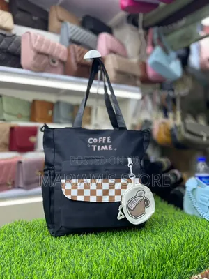 Multi-Pocket Canvas and Nylon Tote Bag