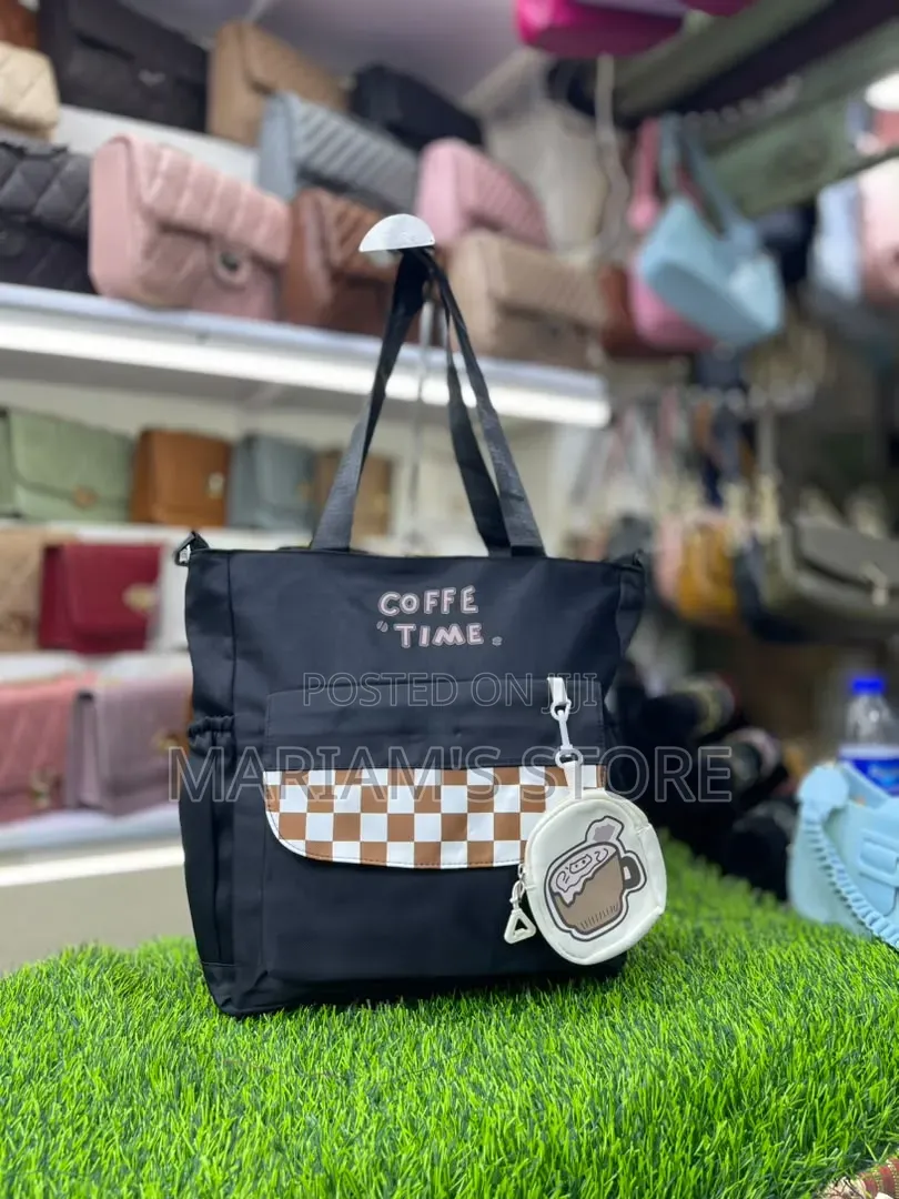 Multi-Pocket Canvas and Nylon Tote Bag