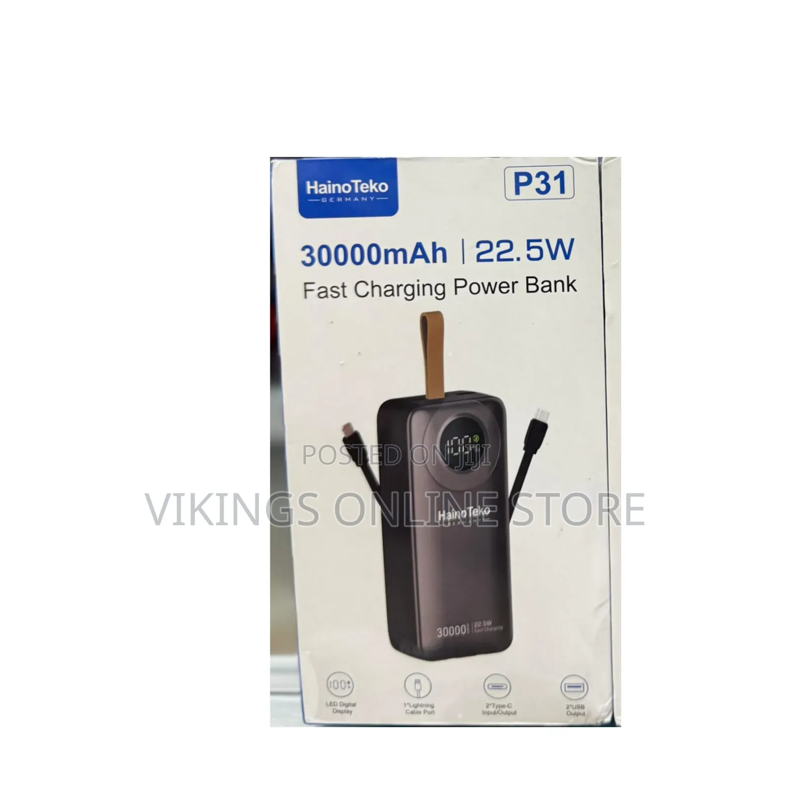 Hainoteko P31 30,000mAh Fast Charging Power Bank Packaging