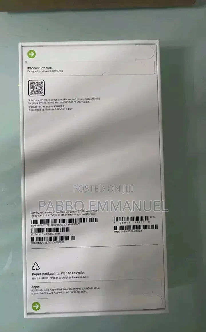 New Apple iPhone 18 Pro Max 1 TB Bronze