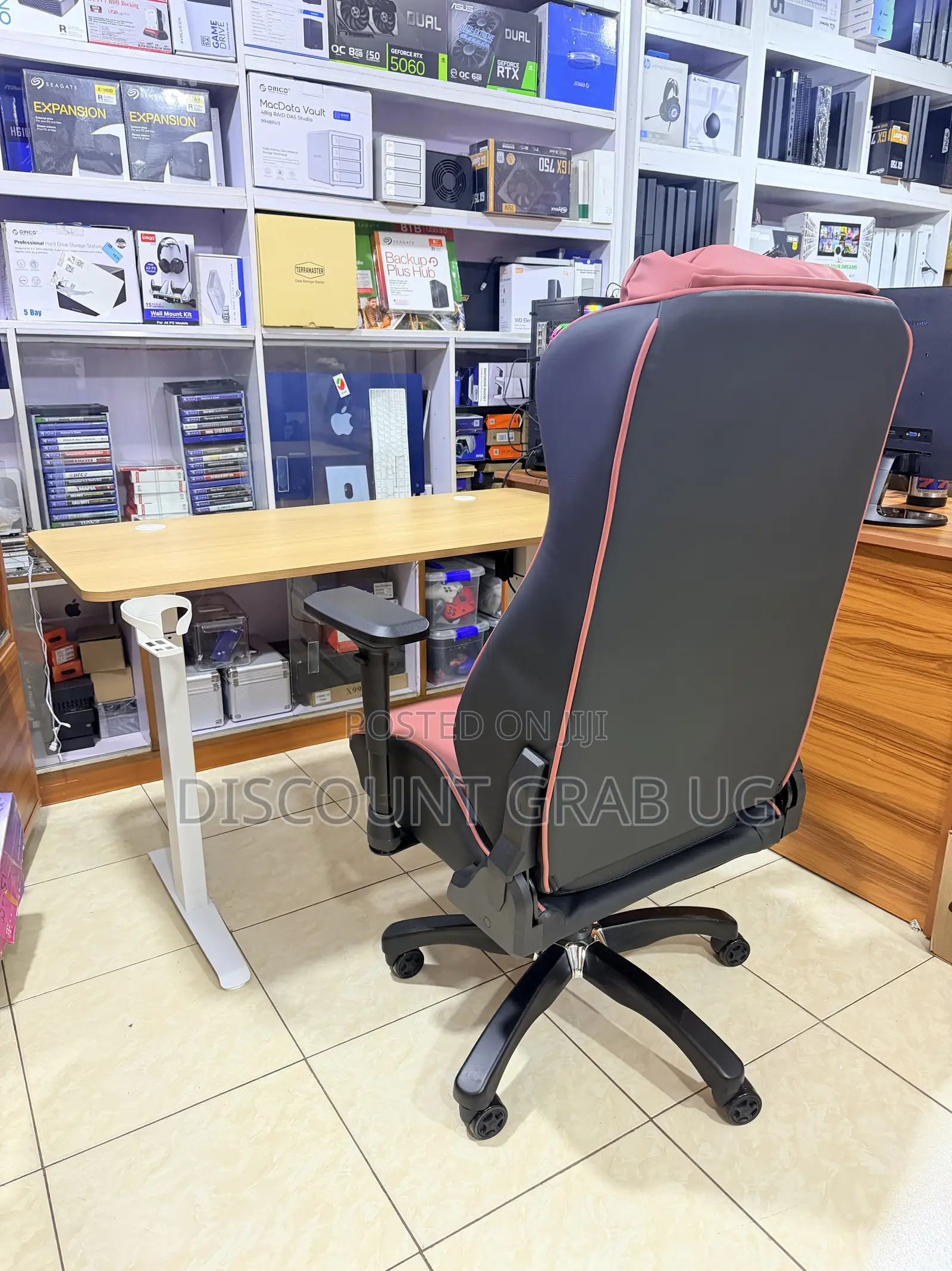 Electric Adjustable Table 120cm by 60cm Brown