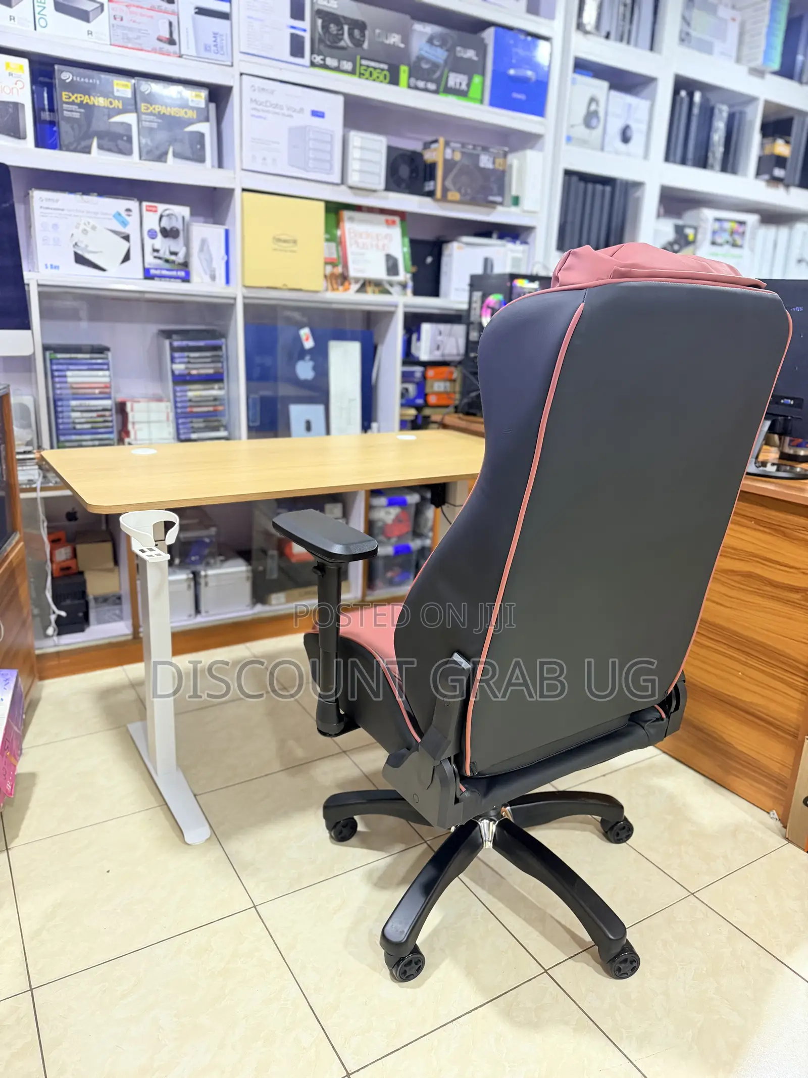 Electric Adjustable Table 120cm by 60cm Brown