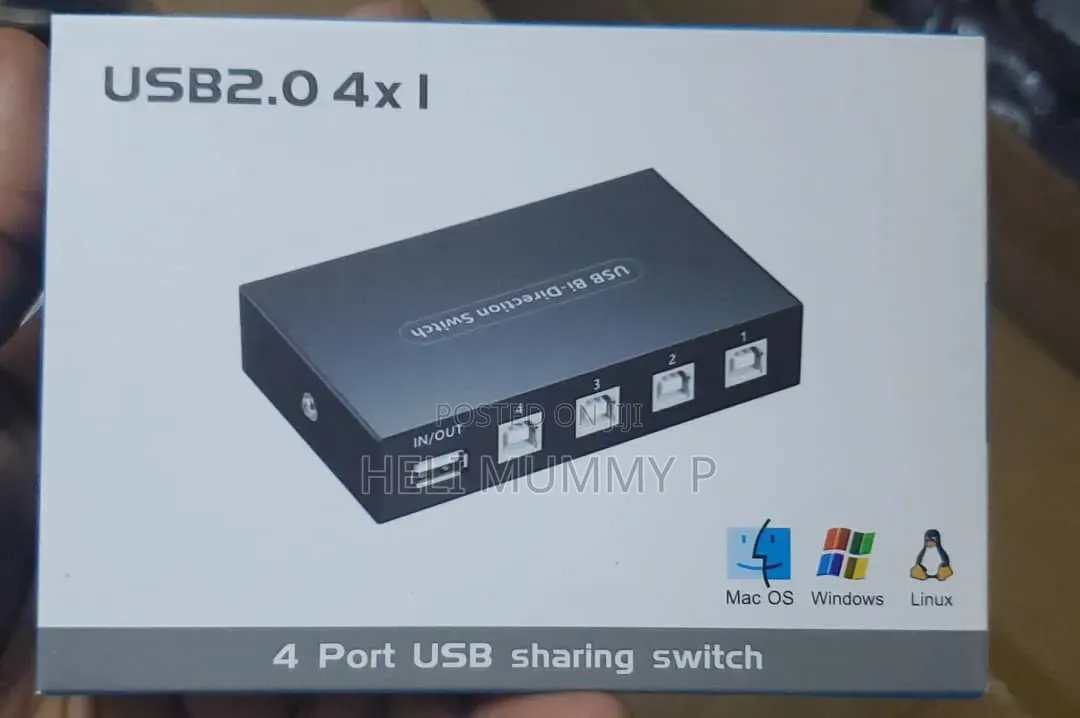 4-Port USB 2.0 Manual Sharing Switch Box