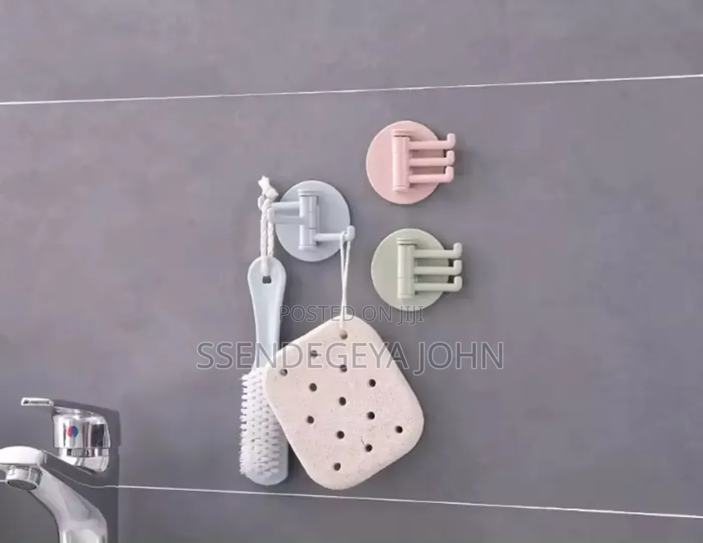 A Set of Multi-Functional, Self-Adhesive Wall Hooks