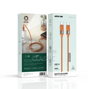 Green Lion Matte Silicone USB-C to USB-C Cable 240W 1m – Orange