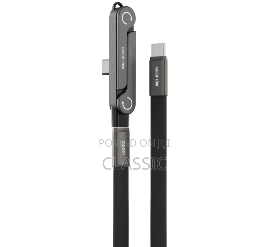 Green Lion 2-in-1 USB-C Holder Cable 240W 1.2m